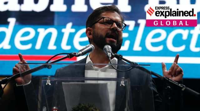 Chile's President elect Gabriel Boric, of the "I approve Dignity" coalition, speaks to his supporters after his victory in the presidential run-off election in Santiago, Chile, Sunday, Dec. 19, 2021. (AP Photo/Luis Hidalgo)