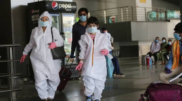 Crowds and long queues were seen at the Indira Gandhi International Airport earlier this week, when the new testing guidelines were introduced for passengers from ‘at risk’ countries, in the wake of concerns over the Omicron variant of the coronavirus. (Express photo)