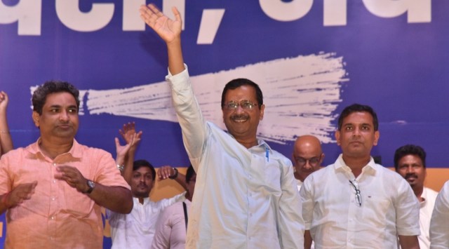 Arvind Kejriwal held his first political rally in Panaji on Tuesday. (Photo: Twitter/@AamAadmiParty)