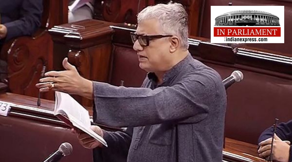 : TMC MP Derek O'Brien speaks in the Rajya Sabha during the Winter Session of Parliament, in New Delhi, Tuesday, Dec. 21, 2021. (PTI)