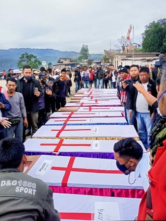 Funeral of 13 civilians killed in Nagaland