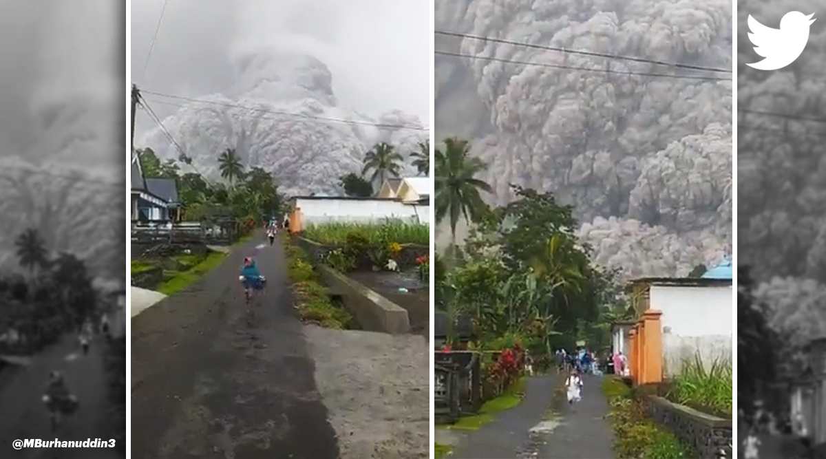 Indonesia, Indonesia volcano, Semeru volcano, volcano eruption videos, social media viral, indian express