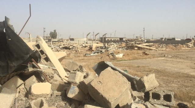 In an undated image provided by Azmat Khan, the site where a June 2, 2015 nighttime airstrike on an ISIS car-bomb factory in Hawija, Iraq, set off a secondary blast that killed as many as 70 sleeping civilians. (Azmat Khan via The New York Times)