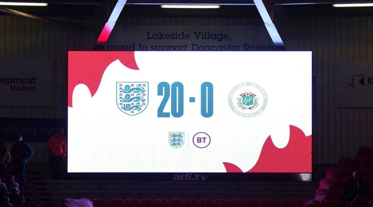 England vs Latvia, Football qualifiers, England's biggest win 20-0