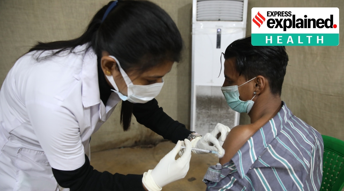 A Covid vaccination centre in Kolkata on Thursday. (Express Photo: Partha Paul)
