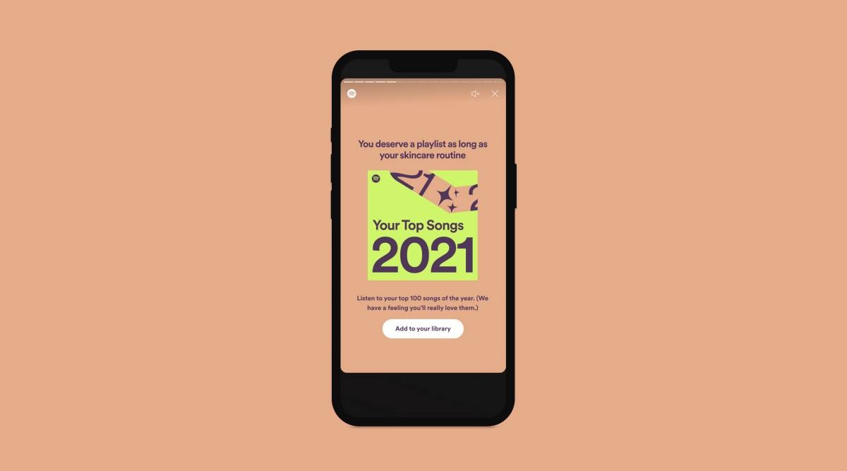 spotify wrapped 2021 how to access your playlist for 2021 on android ios technology news the indian express