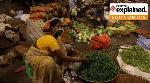 At Dadar vegetable market near Dadar station. (Express Photo: Prashant Nadkar, File)
