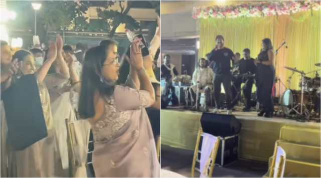Guests at the wedding enjoy Mika Singh's performance. (Photo: Mika/Instagram)