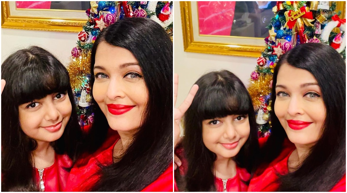 Aishwaryaxnxx - Aishwarya Rai Bachchan and daughter Aaradhya Bachchan look radiant in red  for Christmas. See photos | Bollywood News - The Indian Express