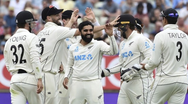 Ajaz Patel, New Zealand, New Zealand Ajaz Patel, Ajaz Patel New Zealand, ind vs nz test, anil kumble, 10 wickets club, sports news, indian express