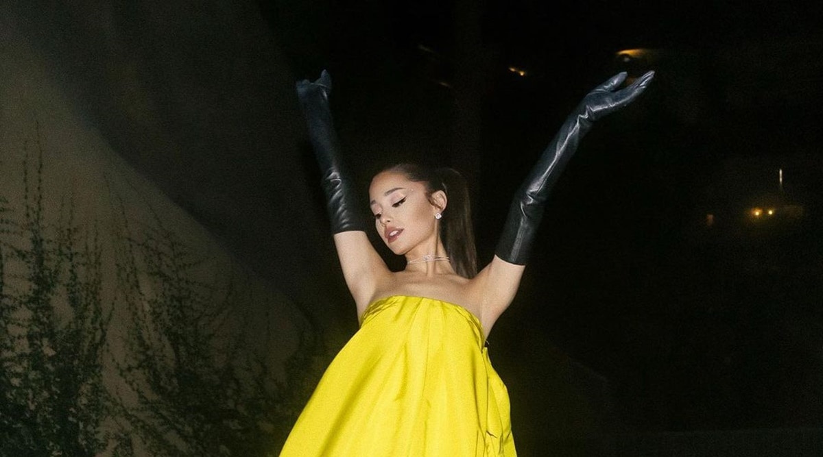 Ariana Grande S Yellow Couture Gown Defines Classy Meets Edgy Fashion Lifestyle News The Indian Express