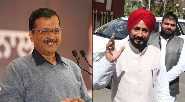 AAP chief Arvind Kejriwal (L) and Punjab CM Charanjit Singh Channi (R) (File Photo)