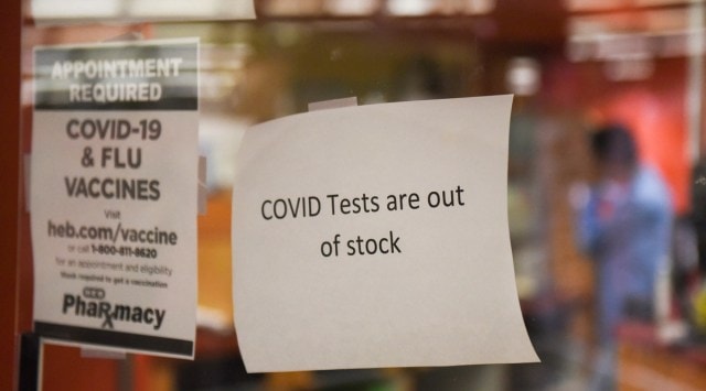 Covid-19 tests are out of stock as the Omicron variant of the coronavirus continues to spread through the US in Houston, Texas. (Reuters)