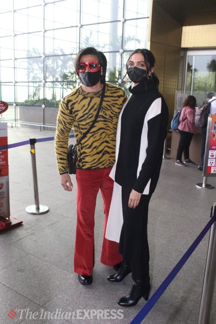 deepika padukone, ranveer singh, miradas de aeropuerto