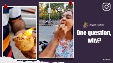 fire panipuri, fire golgappe, ahmedabad weird food, fire pani puri, weird food combo, bizarre food videos, indian express