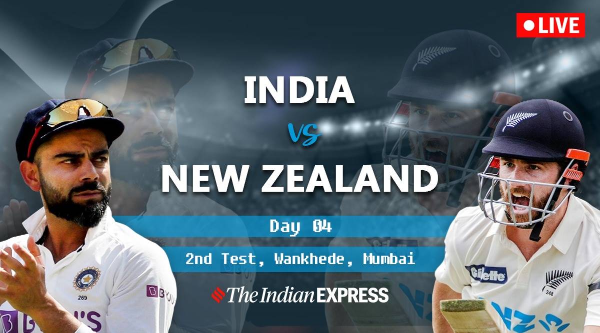 India vs New Zealand Live Score, IND vs NZ 2nd Test, Day 4 Live Score