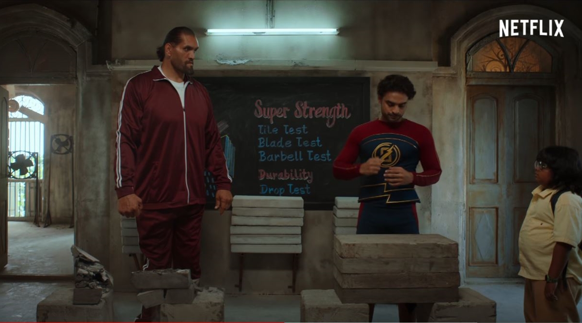 Minnal Murali new video: Tovino Thomas&#39; superhero tests his abilities against the Great Khali. Watch | Entertainment News,The Indian Express