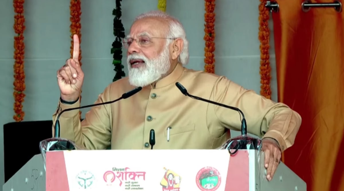 Prime Minister Narendra Modi in Prayagraj on Tuesday (Twitter/BJP)