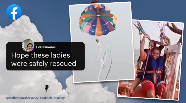 Parasailing, adventure sports, accident, social media viral, viral video, indian express