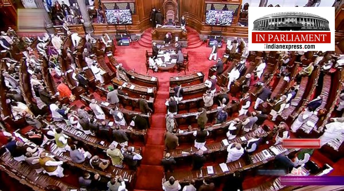 Parliamentarians in the Rajya Sabha during the Winter Session of Parliament, in New Delhi, Wednesday, Dec. 22, 2021. Rajya Sabha was adjourned for the session ahead of schedule today. (RSTV/PTI)