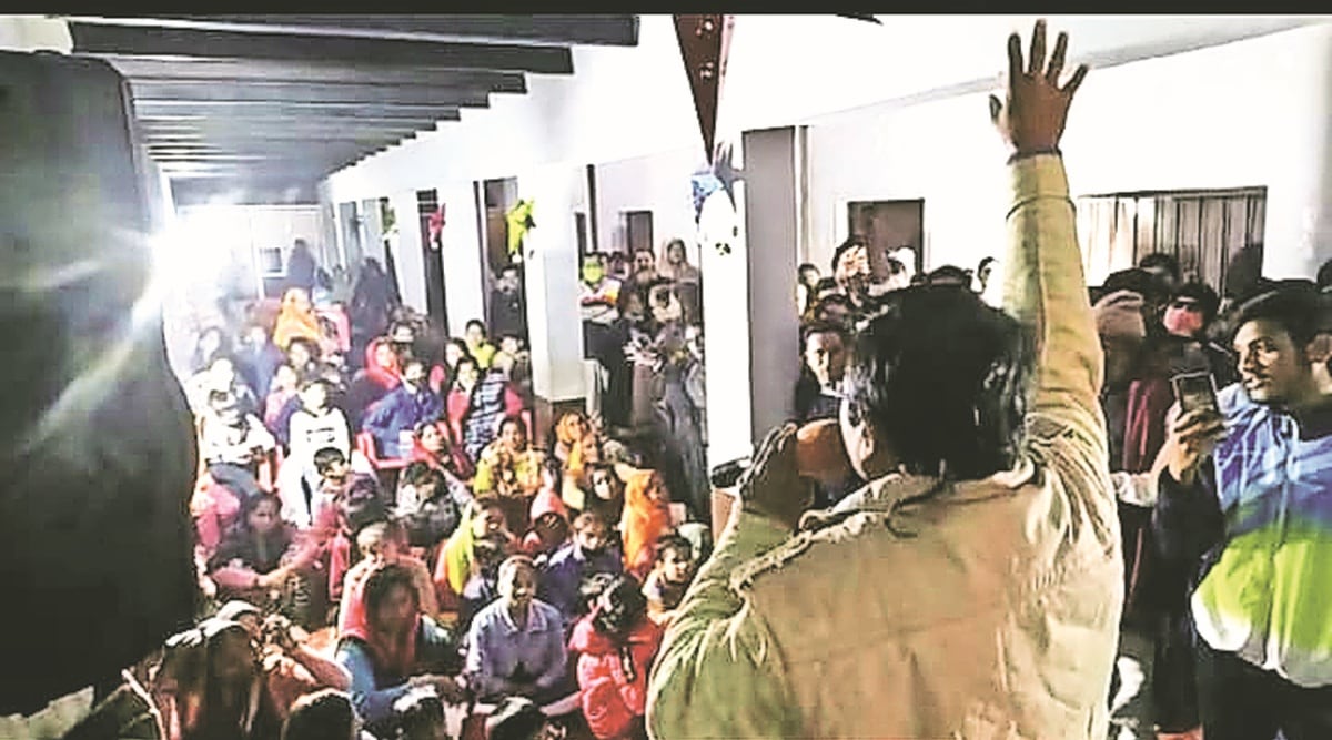 Video grab of protesters disrupting the choir. (Express)