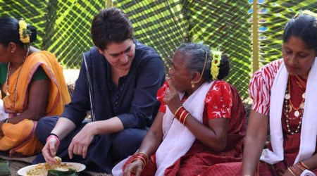 Priyanka Gandhi Vadra in Morpirla, Goa.  (Source: Congress)