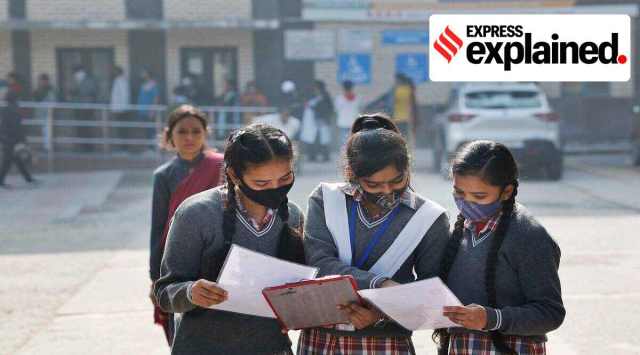 Students doing a last minute revision before appearing for 10th CBSE board examinations at a Delhi school on Saturday. (Express Photo: Praveen Khanna)