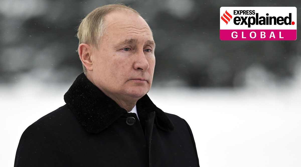 In this Jan. 27, 2022, photo, Russian President Vladimir Putin attends a wreath laying commemoration ceremony at the Piskaryovskoye Cemetery where most of the Leningrad Siege victims were buried during World War II, in St. Petersburg, Russia. The White House and U.S officials have threatened Russia with financial sanctions carrying “severe consequences” if Moscow invades Ukraine, but so far plenty of individuals have been prime targets for Western pain. Experts say it’s unlikely the U.S. and its allies would ever agree to something as sweeping as a complete ban on trade with Russia or an embargo. (AP) 