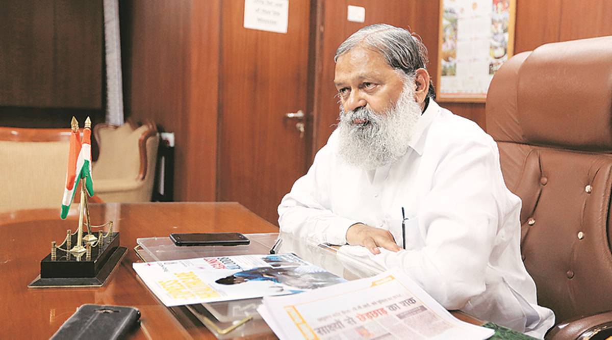 Anil Vij, Anil Vij news, Haryana, Haryana news, Haryana Home Minister, Indian Express, India news, current affairs, Indian Express News Service, Express News Service, Express News, Indian Express India News