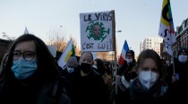 Teachers in France stage walkout over Covid rules in schools