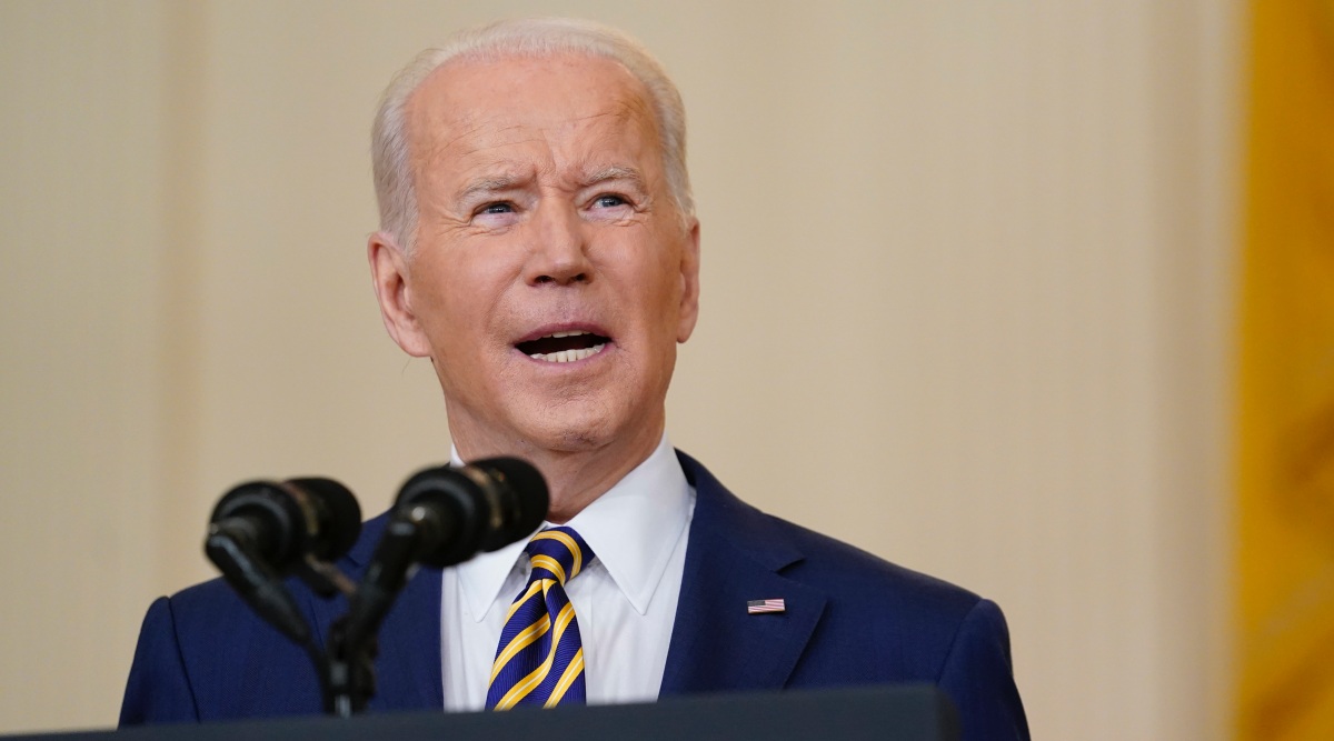 President Joe Biden speaks during a news conference in the East Room of the White House in Washington. (AP Photo/Susan Walsh)

