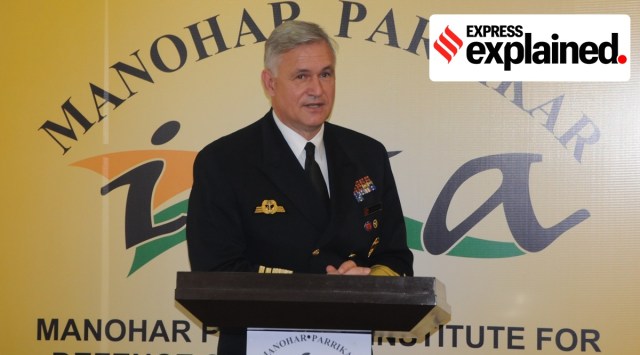 Chief of the German Navy Vice-Admiral Kay-Achim Schonbach speaks at the Manohar Parrikar Institute for Defence Studies and Analyses on January 21, 2022. (Twitter/@IDSAIndia)