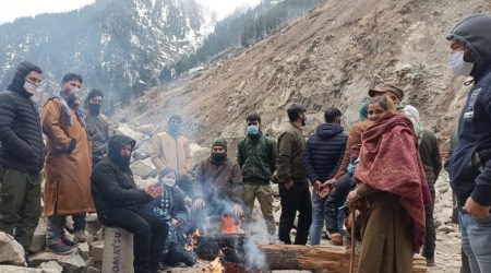 At the site of the dharna. Express