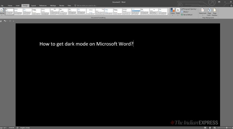 Microsoft Word ، الوضع المظلم على Microsoft Word ، سمة Microsoft Word المظلمة ، سمة Microsoft Word السوداء ،