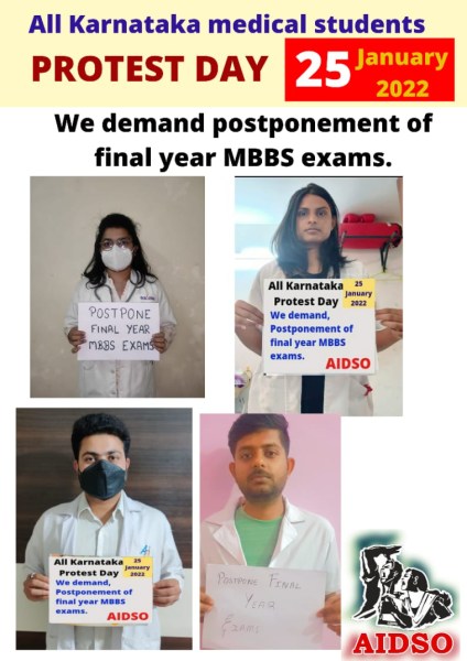 Medical students protest Karnataka 