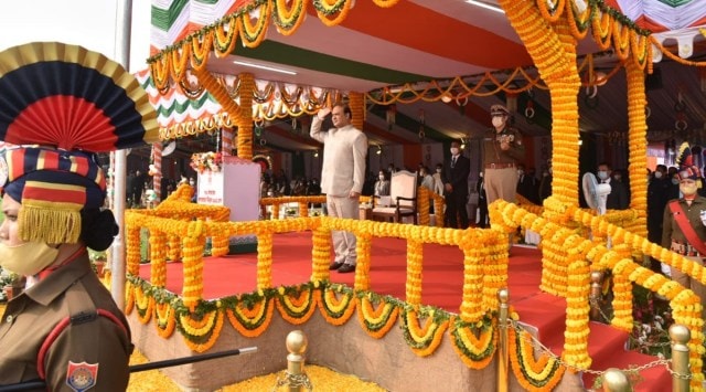 Assam CM Himanta Biswa Sarma during Republic Day celebrations in Guwahati on Wednesday. (Photo: Tiwtter)