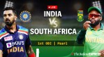 India vs South Africa Live match Score, IND vs SA Cricket Live Score