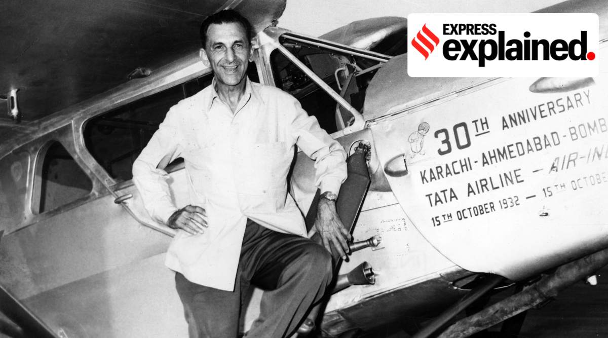 JRD Tata, Chairman of Air India in 1962. (Express Archives)