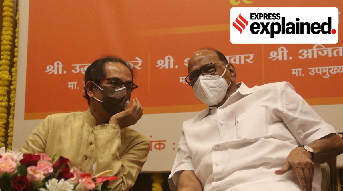 Chief Minister Uddhav Thackeray along with NCP chief Sharad Pawar in Mumbai. (Express Photo: Ganesh Shirsekar, File)
