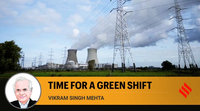 Steam billows from a nuclear power plant next to utility lines in Doel, Belgium. Weeks before leaders gather for a UN summit in Glasgow, recent scientific reports paint a dire picture of the international effort to curb greenhouse gas emissions. (AP)