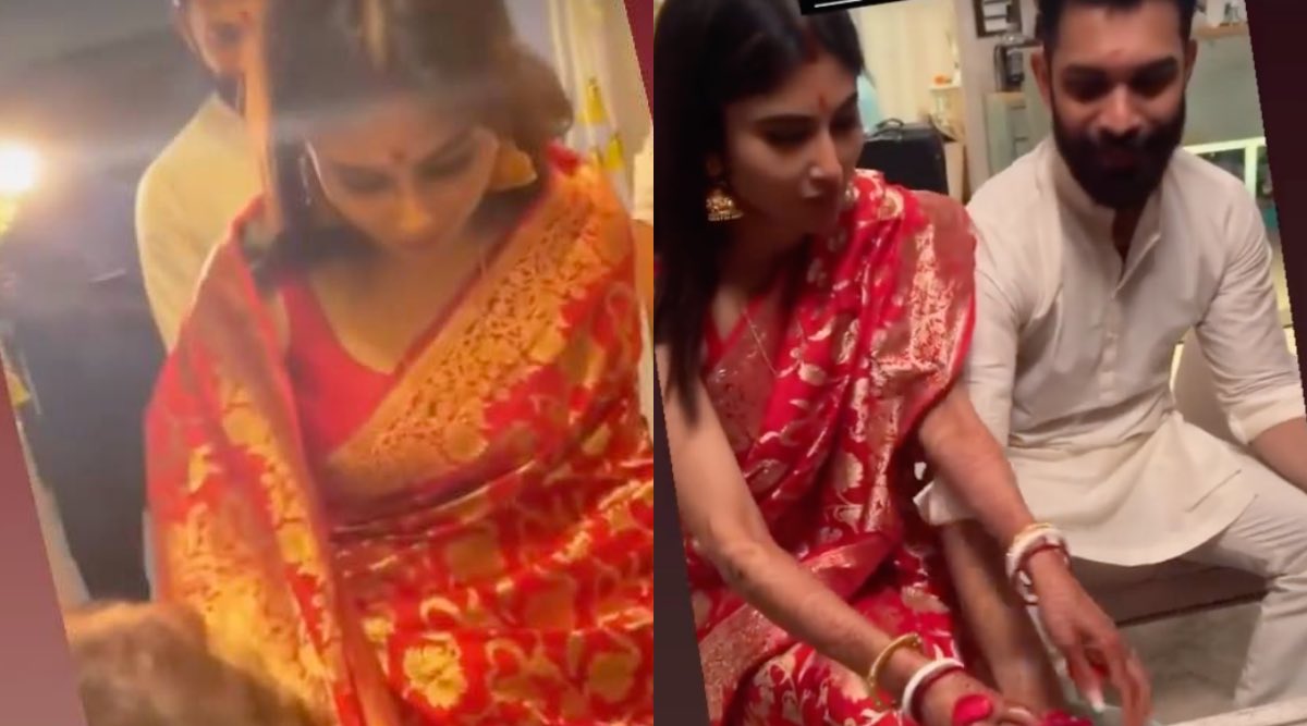 Mouni Roy gets the better of husband Suraj Nambiar in post-wedding ceremony...