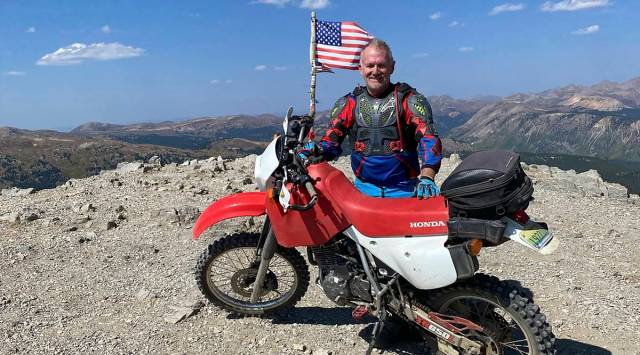 In a photo via the family of Jim Parsons, James Parsons, an avid motorcycle racer, who was injured during a race in September. (Via the family of Jim Parsons via The New York Times)