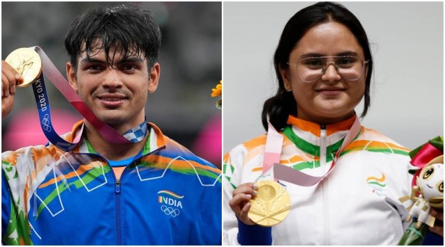 Gold medalist Neeraj Chopra and Avani Lekhara.