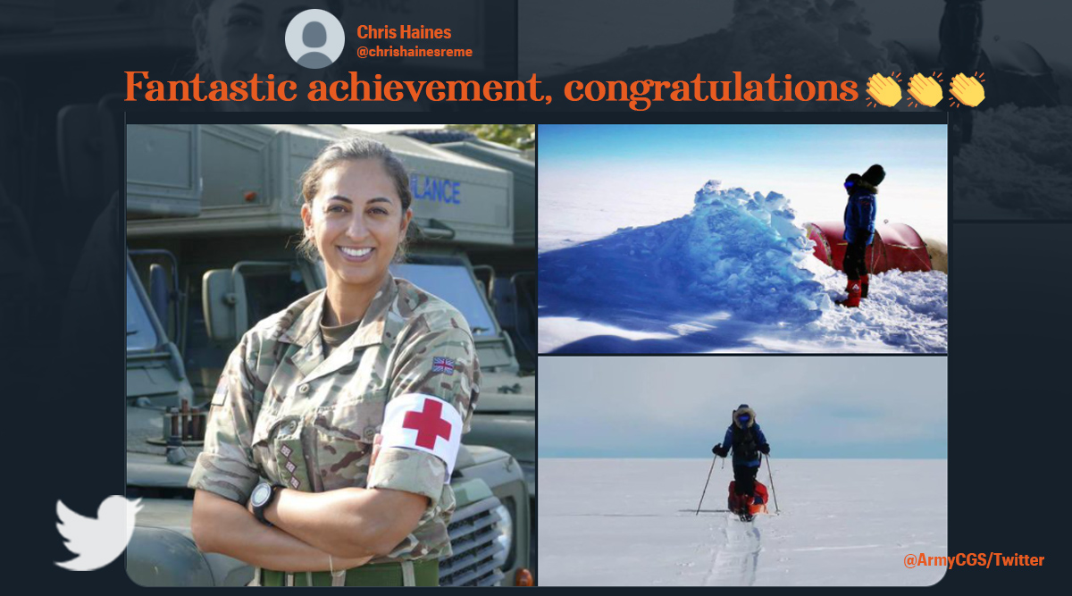 Punjabi woman, British Army officer, Antartic expedition, solo Antartic expedition, woman of colour, social media viral, indian express