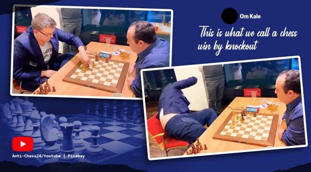 Polish chess player, chess player falls off chair, chess, FIDE championship, social media viral, indian express