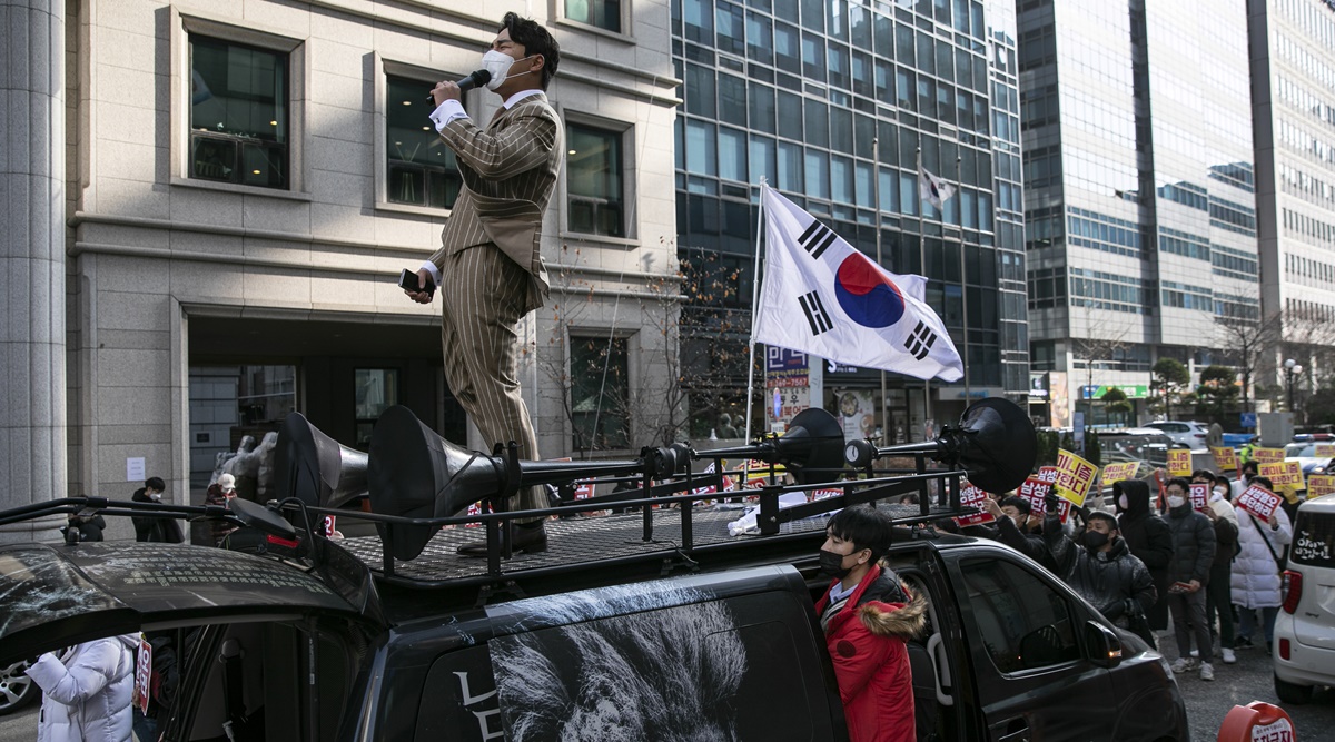 한국의 새로운 정치적 외침: ‘남자 싫어서 나와’