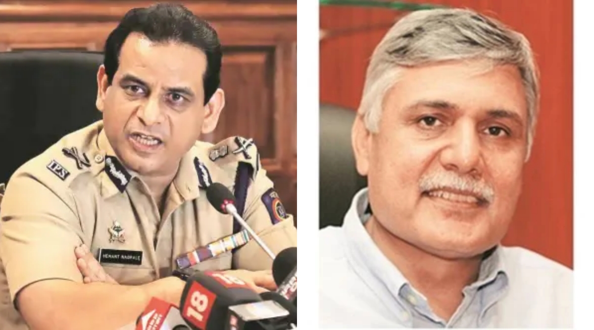 Mumbai CP Hemant Nagrale , Acting DGP Sanjay Pandey (File)