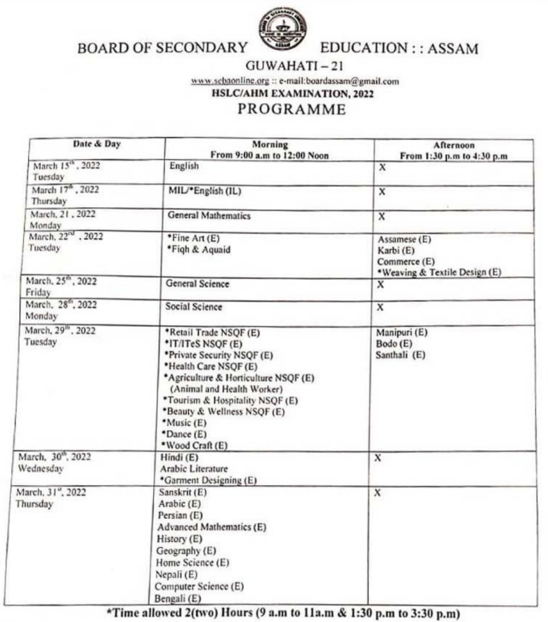 SEBA Assam board HSLC exam dates 2022 announced Check schedule here Education News The