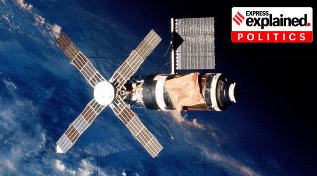  Skylab space station clicked by a departing crew in June 1973. (Courtesy: NASA)