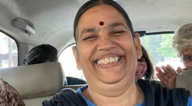 Sudha Bharadwaj after her release on December 9 in Mumbai. (Photo credits: Smiti Sharma)